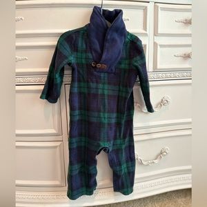 Plaid long romper